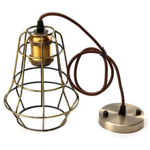 Load image into Gallery viewer, Retro Vintage Edison Pendant Light Bulb Iron Guard Wire Cage Ceiling Hanging Light Fitting Bar Cafe Lampshade DIY Lamp Base