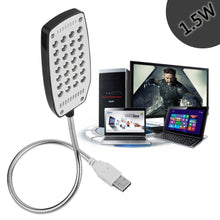 Load image into Gallery viewer, 1Pcs New Arrival Ultra Bright Flexible LED USB Desk Lamp Book light reading lamp 28LEDs 3 Colors for Laptop Notebook PC Computer